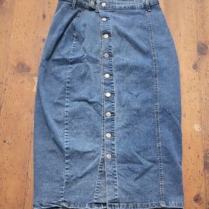 NWT Denim Button-Front Skirt